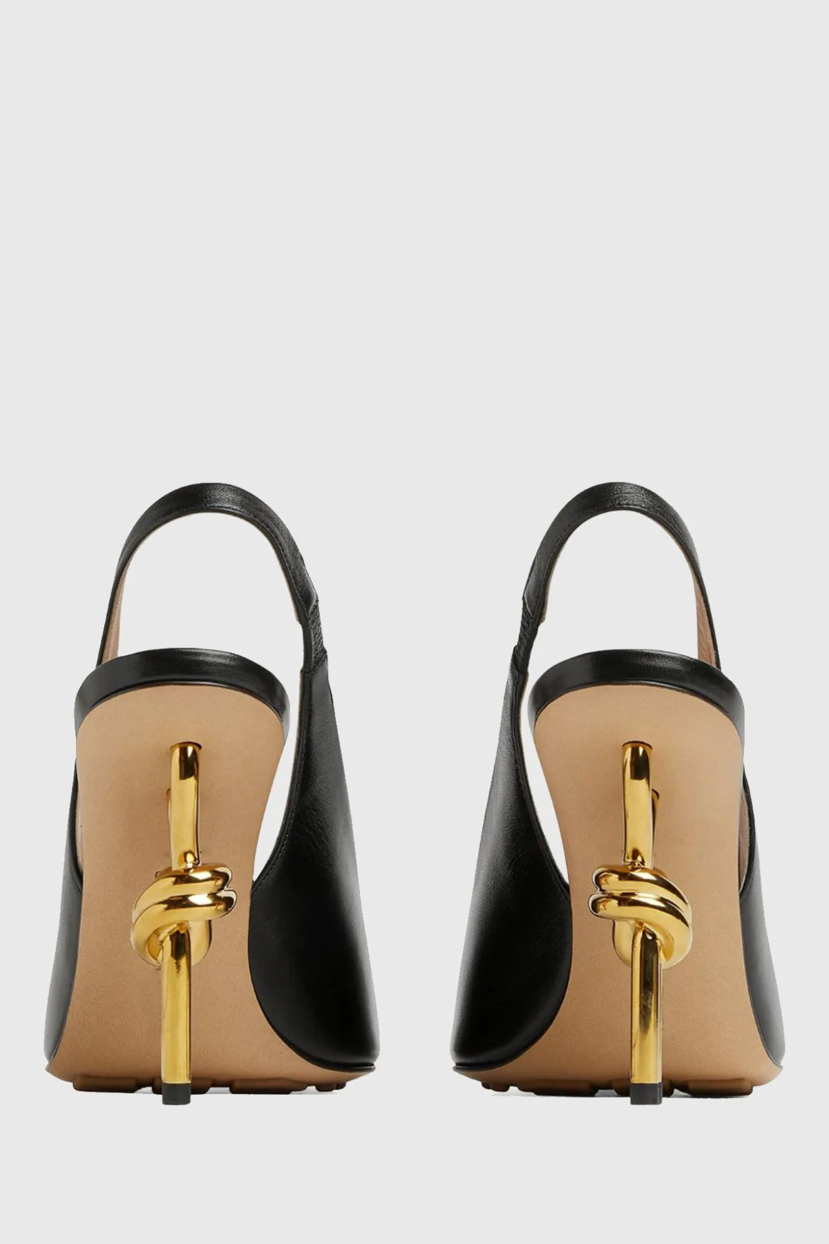 Sierrel Open-Toe Slingback Knot Sandals - Black