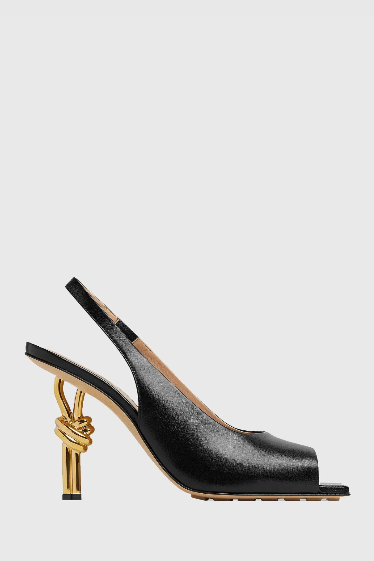 Sierrel Open-Toe Slingback Knot Sandals - Black