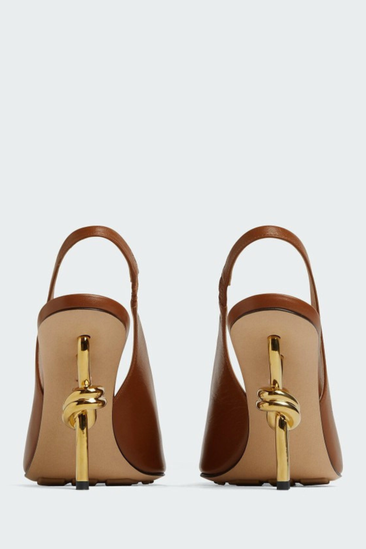 Sierrel Open-Toe Slingback Knot Sandals - Brown