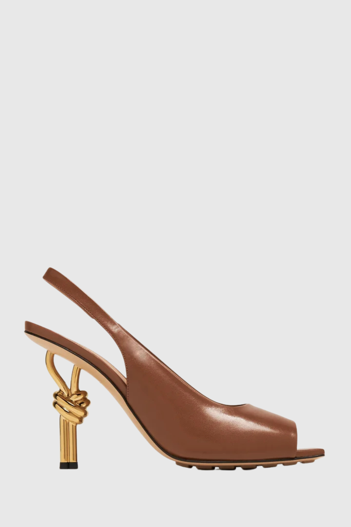 Sierrel Open-Toe Slingback Knot Sandals - Brown