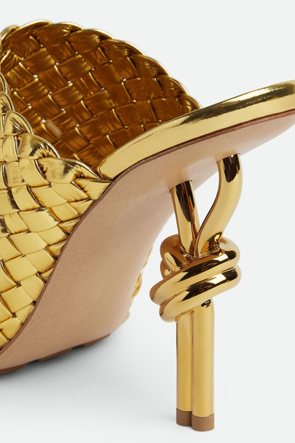 Sierrel Woven Knot Mules - Gold