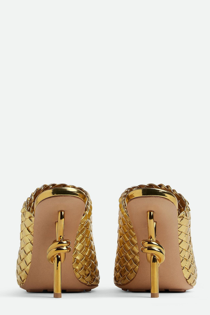 Sierrel Woven Knot Mules - Gold
