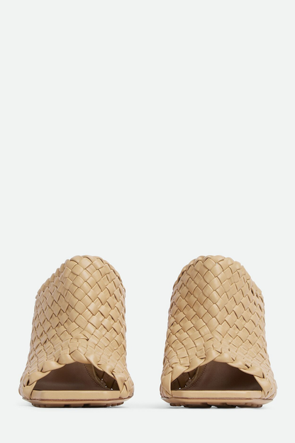 Sierrel Woven Knot Mules - Beige