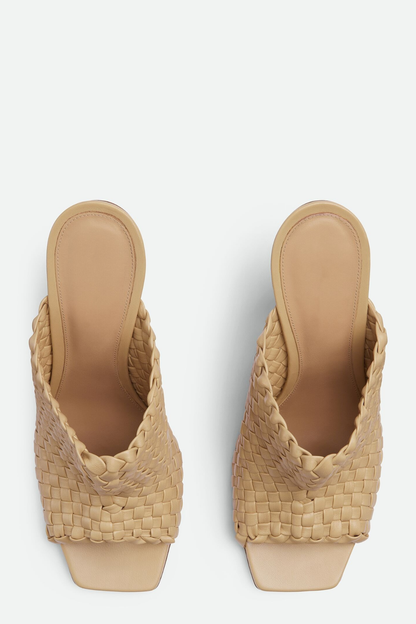 Sierrel Woven Knot Mules - Beige