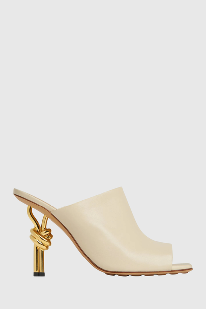 Sierrel Open-Toe Slingback Knot Sandals - Beige
