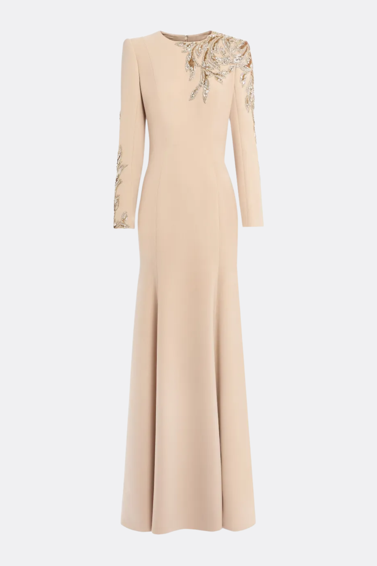 Sigria Crystal Leaf-embellished Maxi Dress - Beige