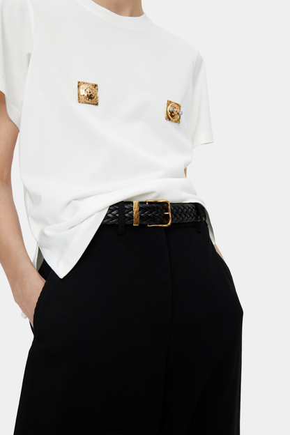 Silas Metal Embellished T-shirt - White