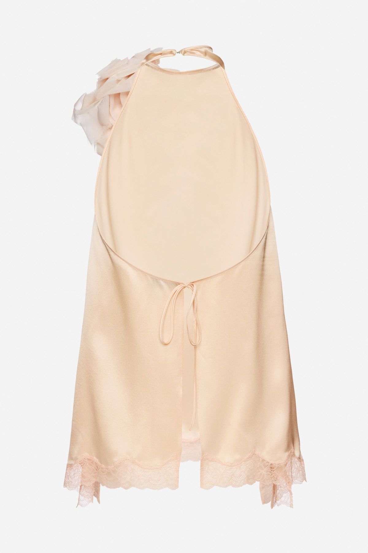 Silene Floral Lace-trim Satin Top - Pink