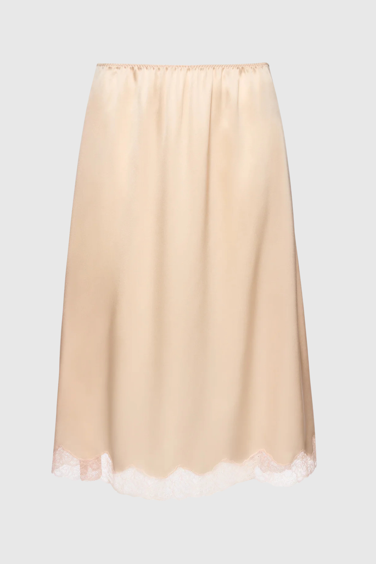 Silene Lace-trim Midi Skirt - Pink