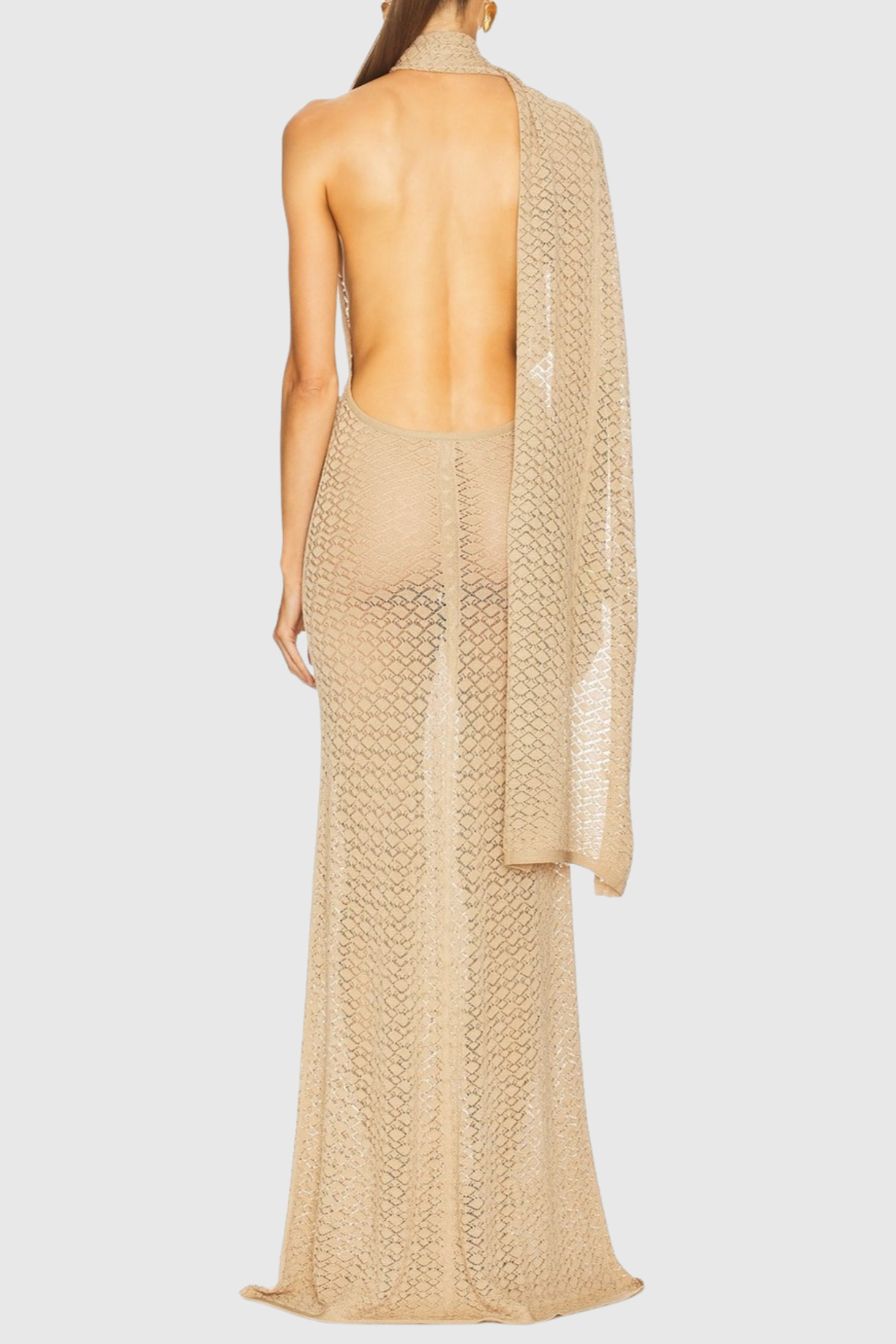 Siouse Backless Wrap Maxi Dress - Apricot