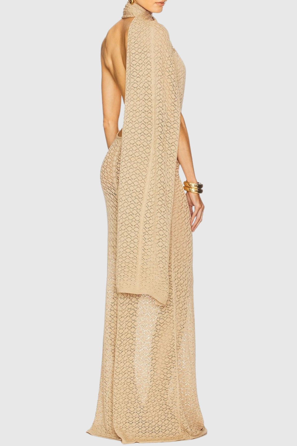 Siouse Backless Wrap Maxi Dress - Apricot
