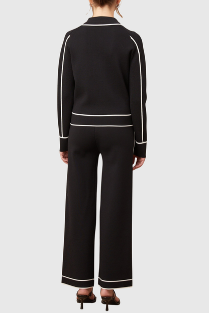 Sitara Buttoned Knit Top - Black