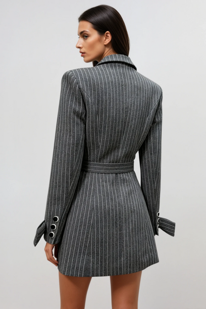 Smitha Bow Pinstripe Mini Blazer Dress
