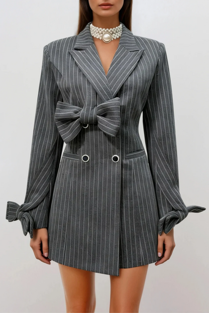 Smitha Bow Pinstripe Mini Blazer Dress