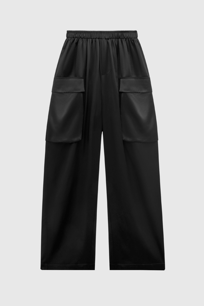Solange Satin Short Trench - Black