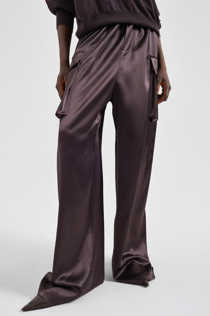 Solange Satin Short Trench - Brown