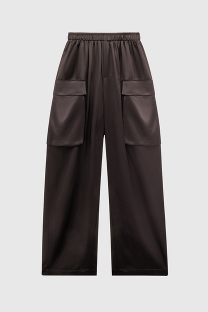 Solange Satin Short Trench - Brown