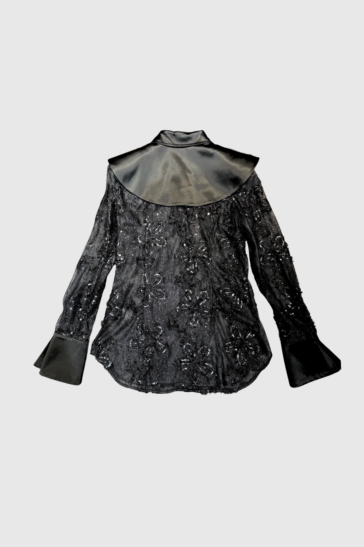 Solson Floral Lace Shirt - Black