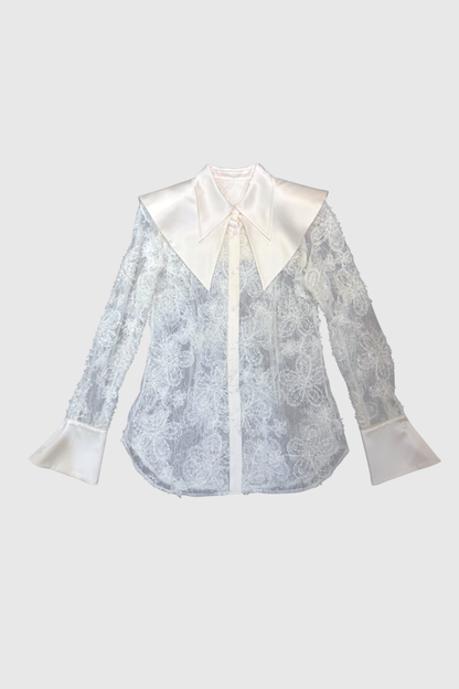 Solson Floral Lace Shirt - White