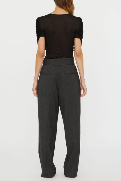 Solvei Mesh Draped Top - Black