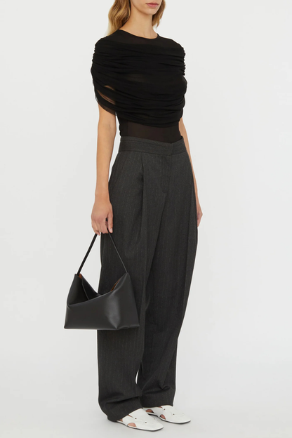 Solvei Mesh Draped Top - Black