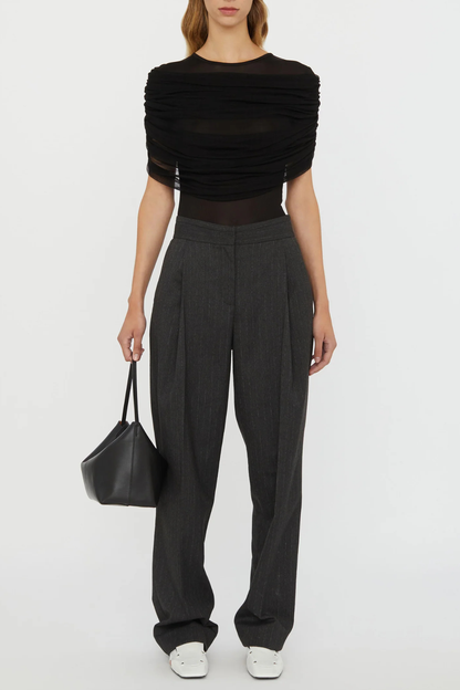 Solvei Mesh Draped Top - Black