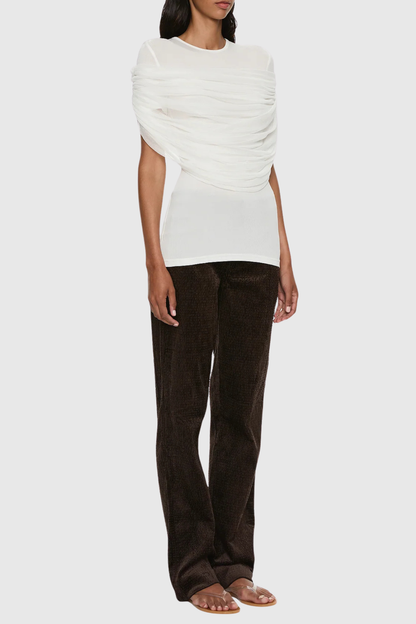 Solvei Mesh Draped Top - White