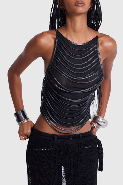 Sona Strings Attached Backless Top