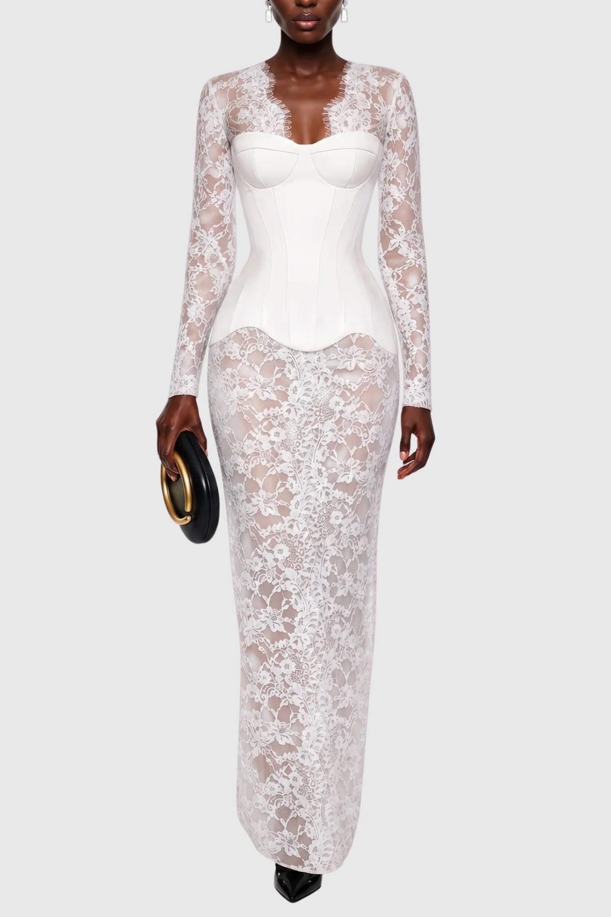 Sookie Lace Corset Maxi Dress