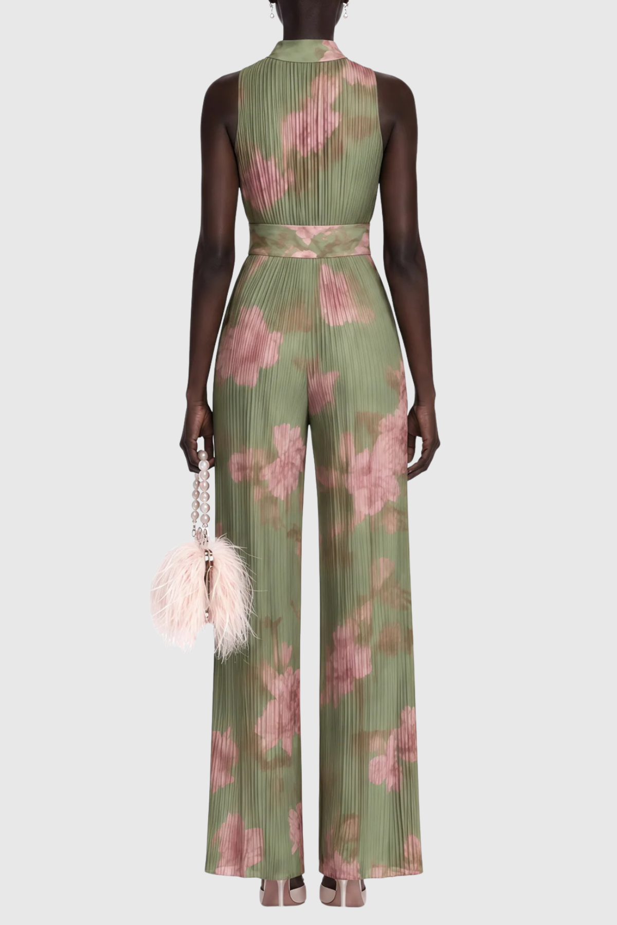 Sparra Zipper Ruched Jumpsuit - Green