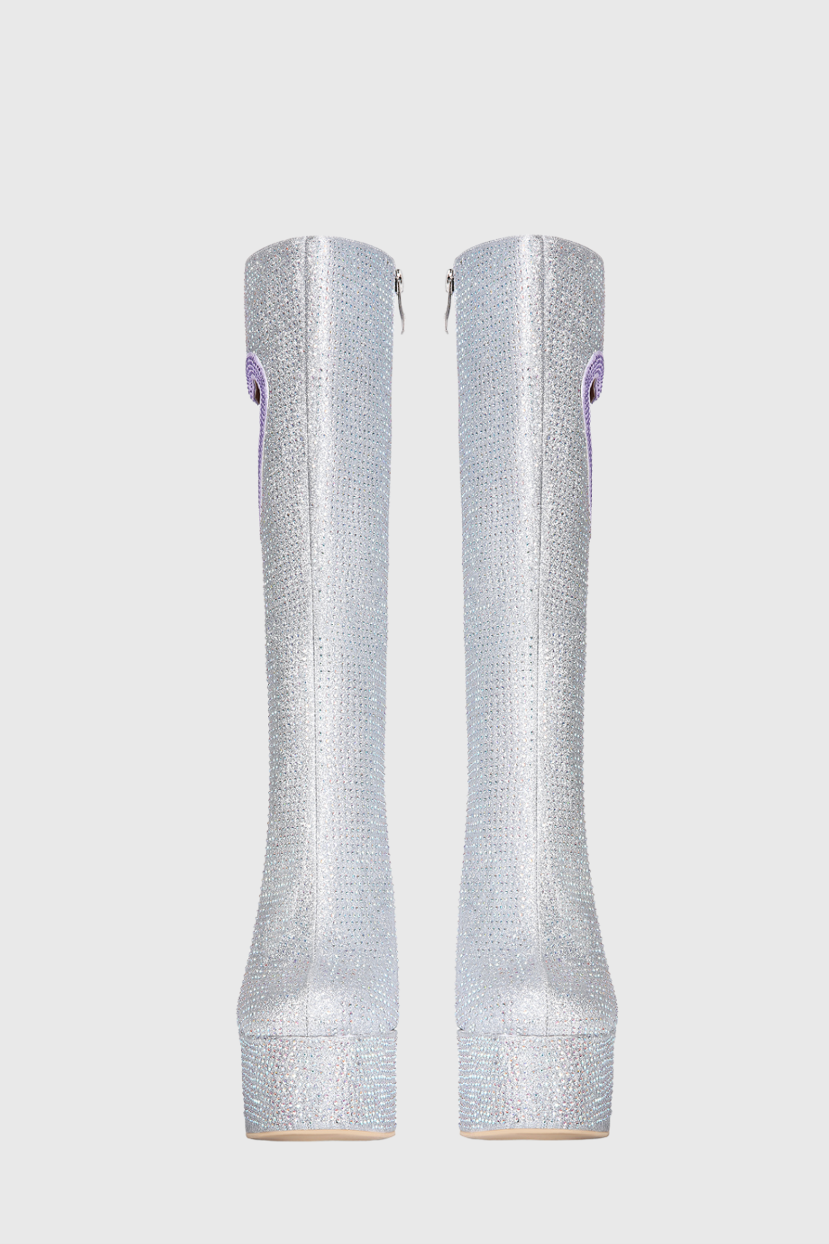 Staya Rhinestone Heart Chunky Heel Platform Boots