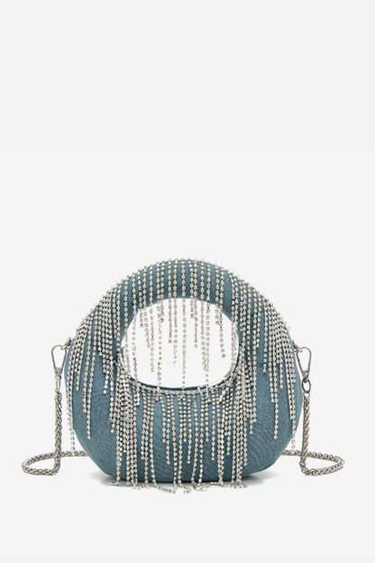 Stephana Rhinestone Denim Bag