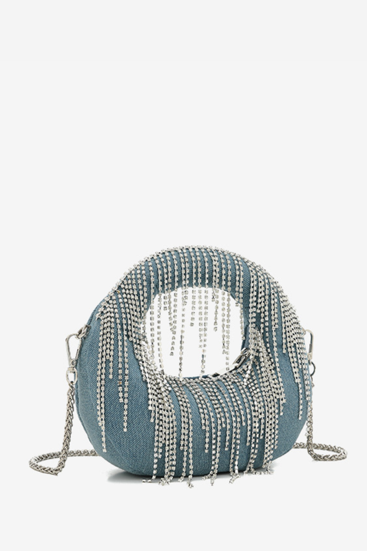 Stephana Rhinestone Denim Bag