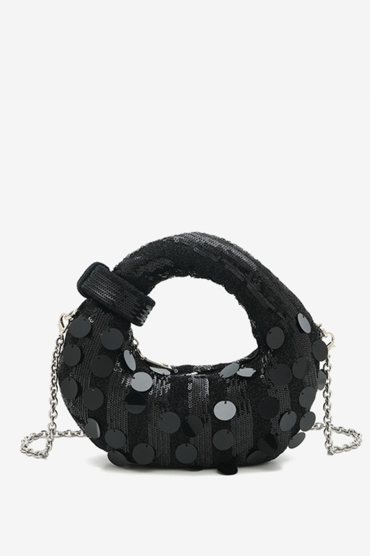 Stephana Sequin Bag - Black