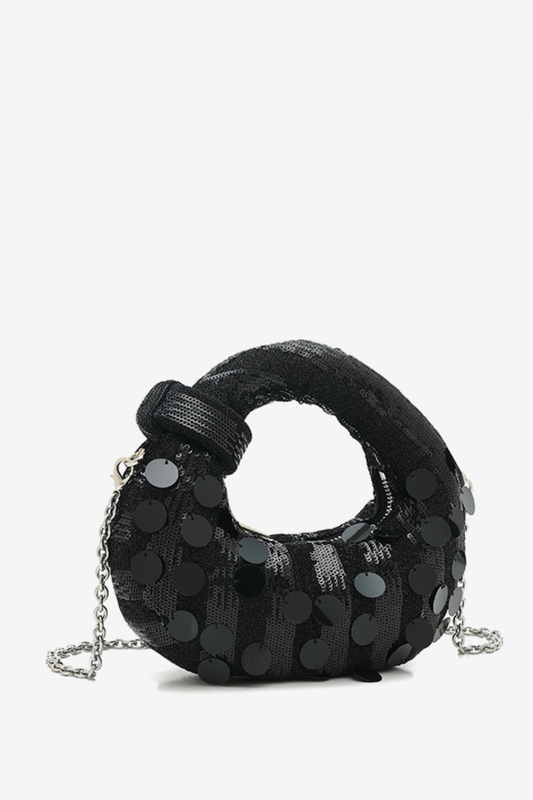 Stephana Sequin Bag - Black