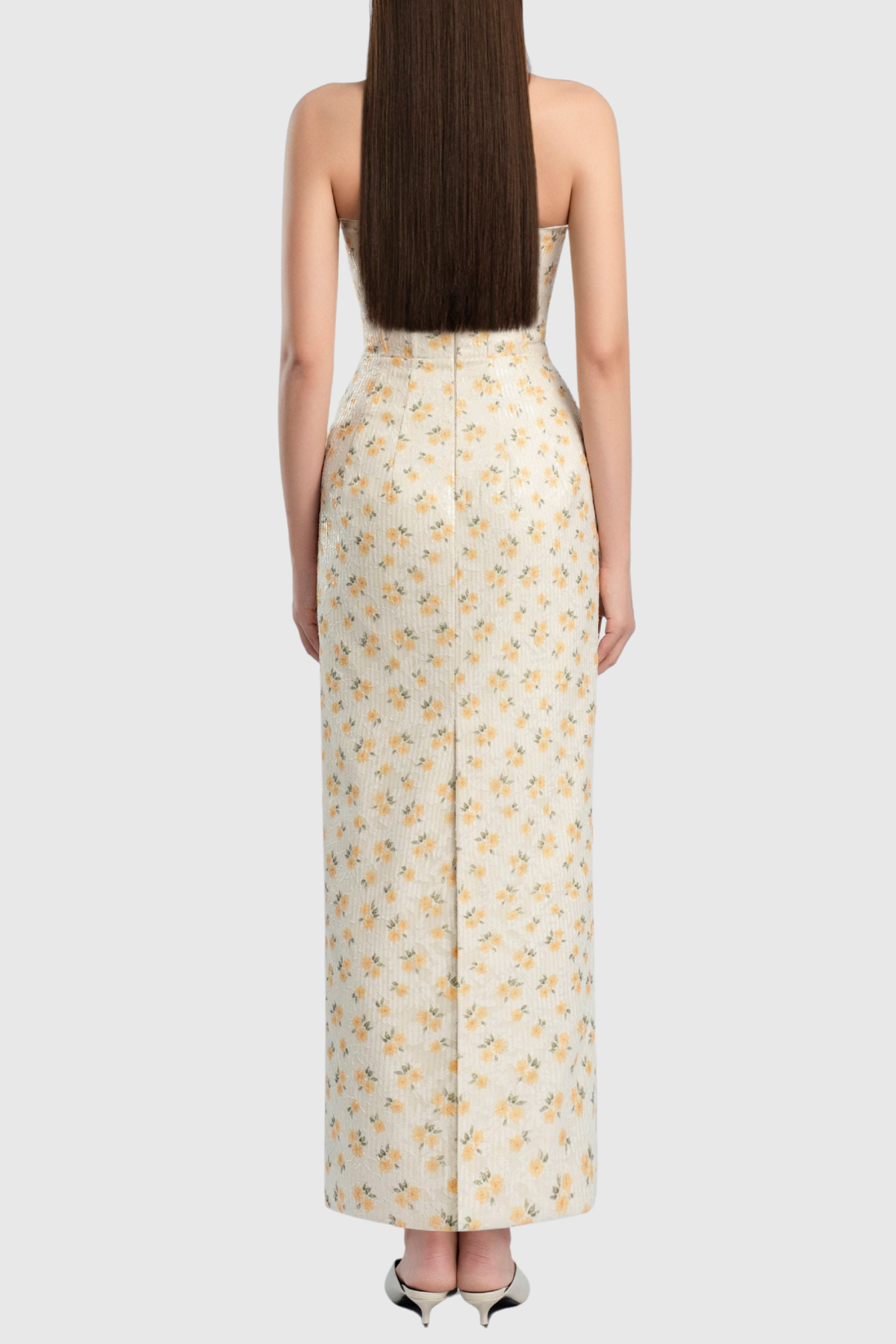 Sulliva Floral Sequin Halter Maxi Dress