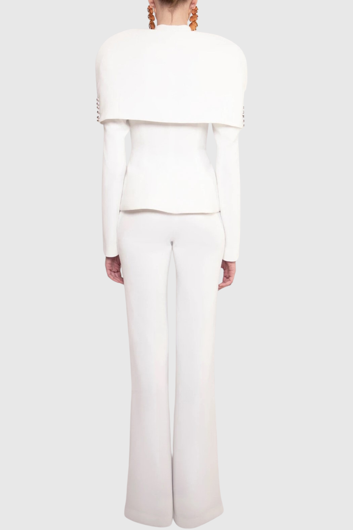 Suza Ruched Shawl Jacket - White