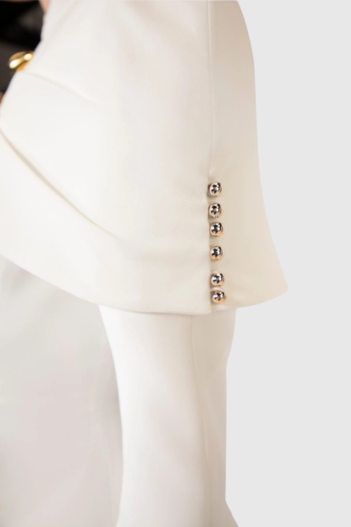 Suza Ruched Shawl Jacket - White