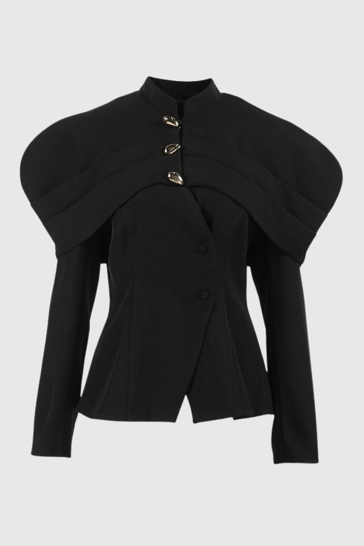 Suza Ruched Shawl Jacket - Black