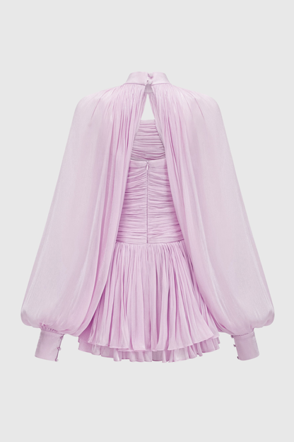 Suzaie Glossy Cape & Mini Dress Set - Purple