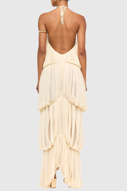 Sveaa Halter Ruched Maxi Dress