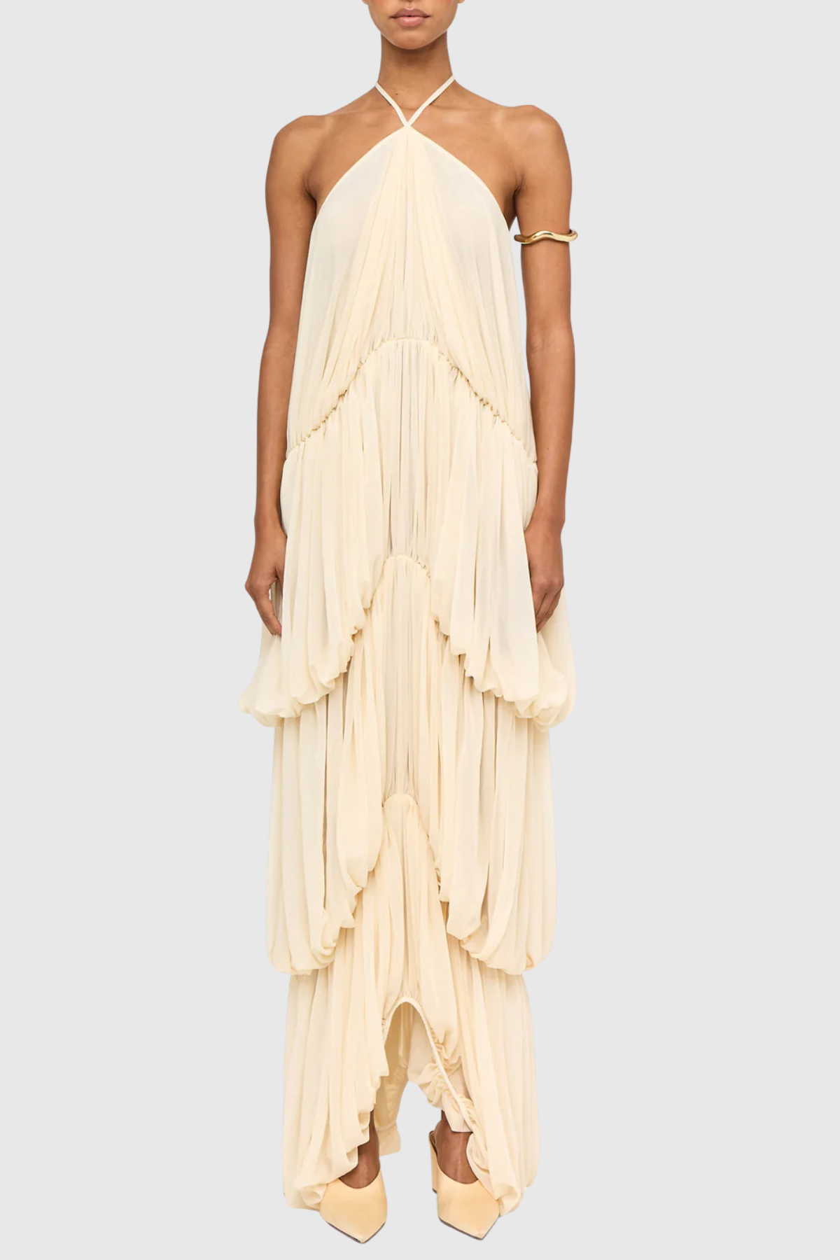Sveaa Halter Ruched Maxi Dress