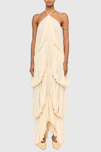 Sveaa Halter Ruched Maxi Dress