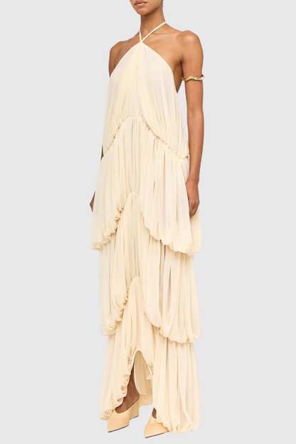 Sveaa Halter Ruched Maxi Dress