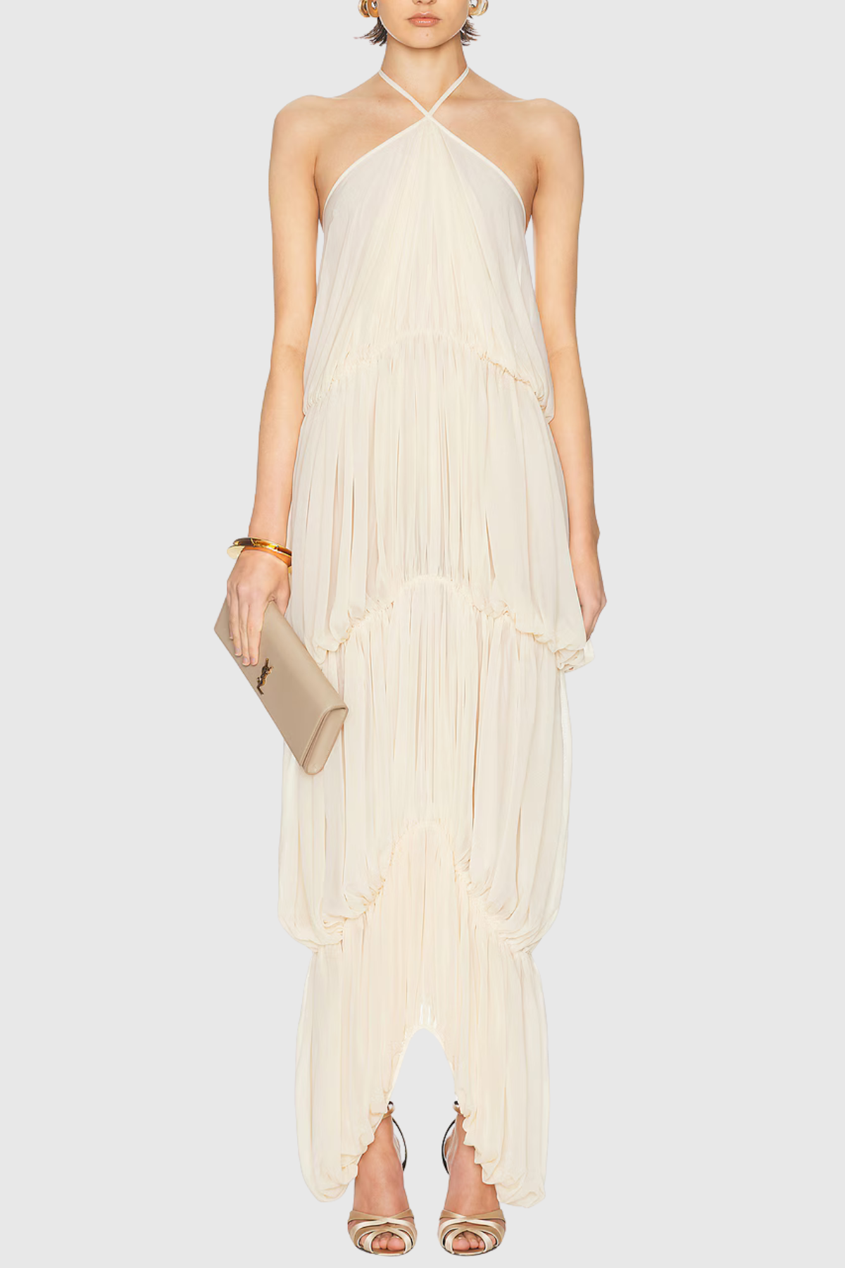 Sveaa Halter Ruched Maxi Dress