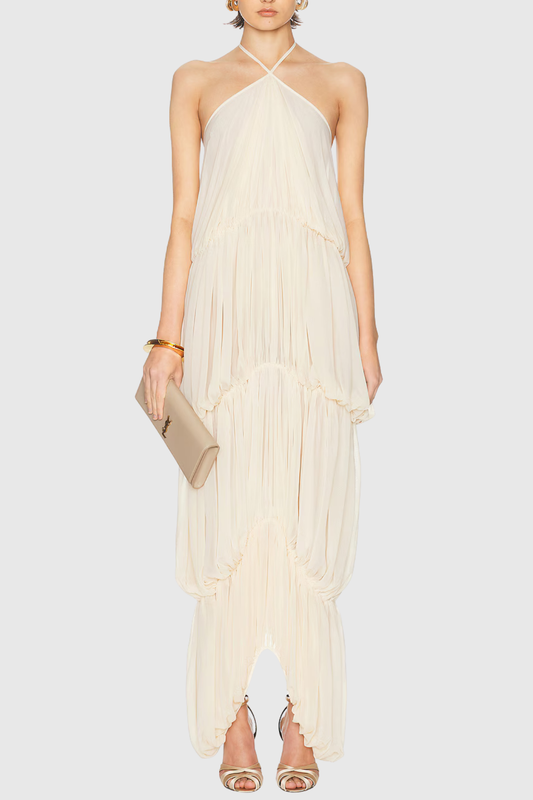 Sveaa Halter Ruched Maxi Dress