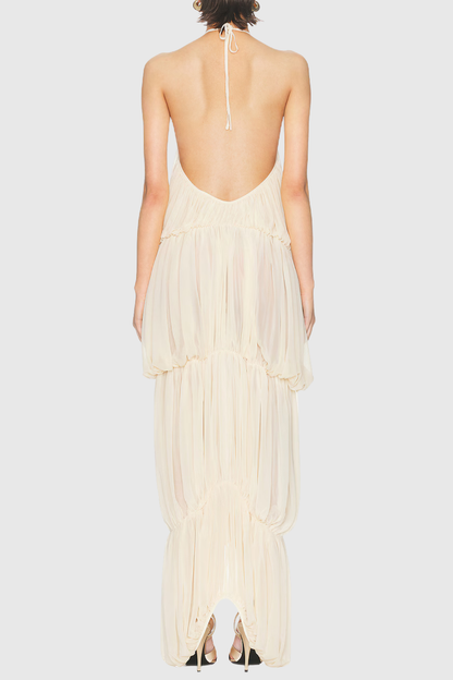 Sveaa Halter Ruched Maxi Dress