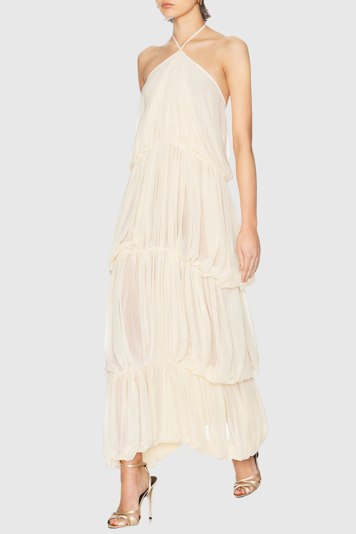 Sveaa Halter Ruched Maxi Dress
