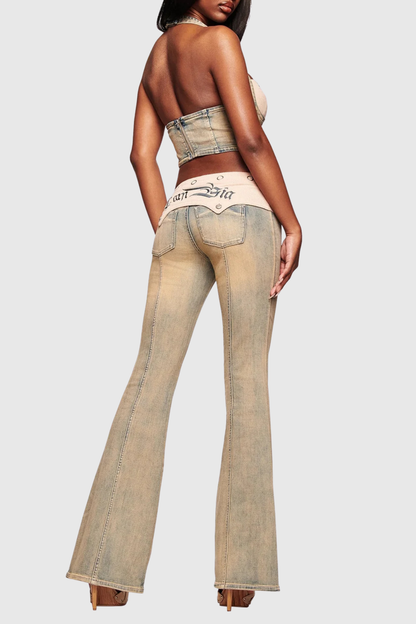 Tahnee Patchwork Corset - Beige