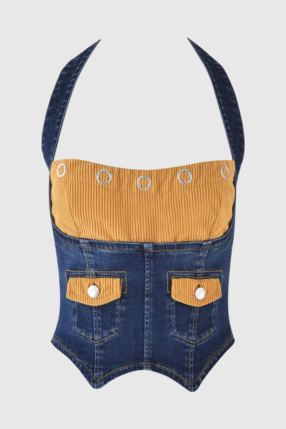 Tahnee Patchwork Corset - Yellow